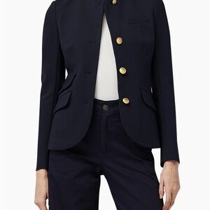 Rag & Bone Dark Blue Blazer with Gold Accents